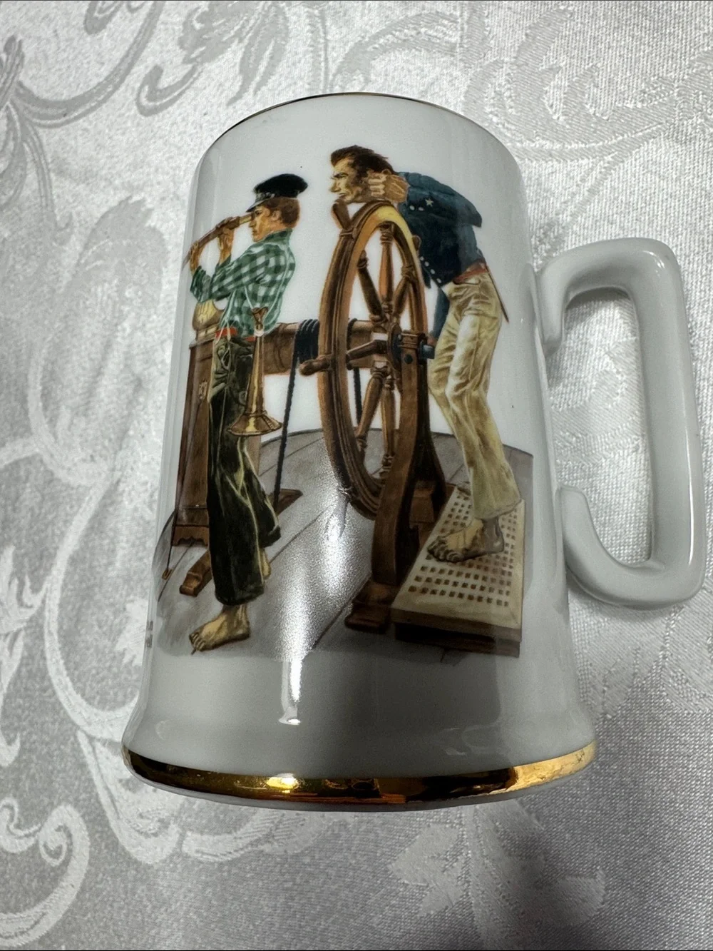 (4) Vtg. Norman Rockwell museum tankards/mugs featuring classic artwork.  12oz.